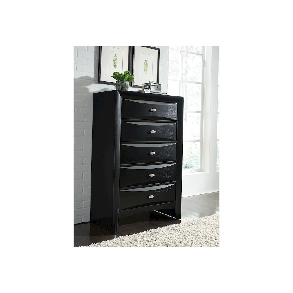Transitional Linda Black Chest, Black. Picture 3