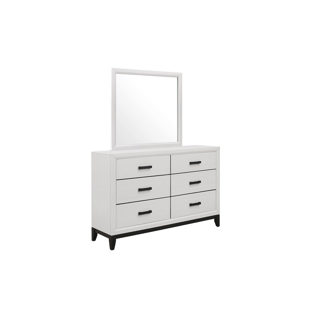 Rustic Transitional Kate White Mirror, White. Picture 2