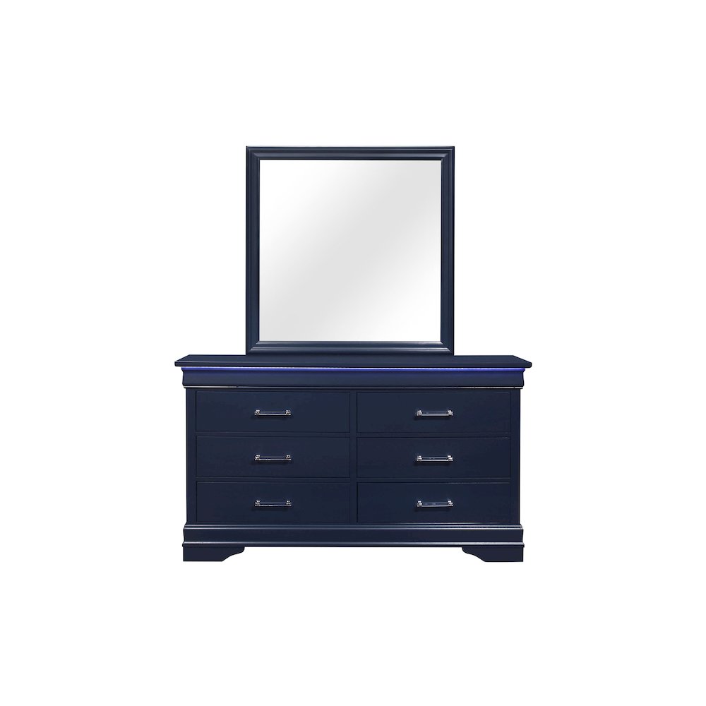 Traditional Glam Charlie Blue Dresser With Led, Blue. Picture 1