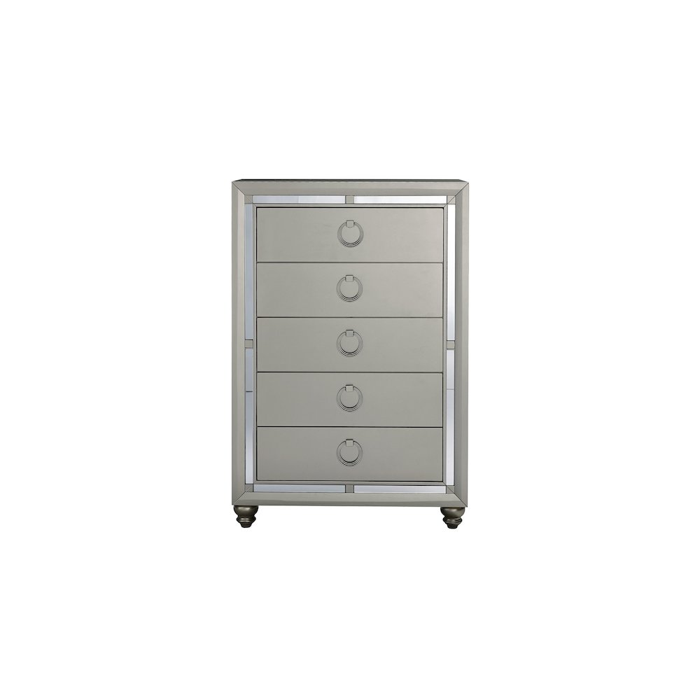 Transitional Glam Riley Silver Chest, Silver. Picture 2
