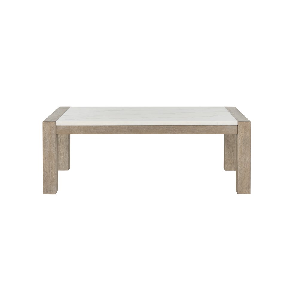 Contemporary Coffee Table, Natural,White. Picture 1