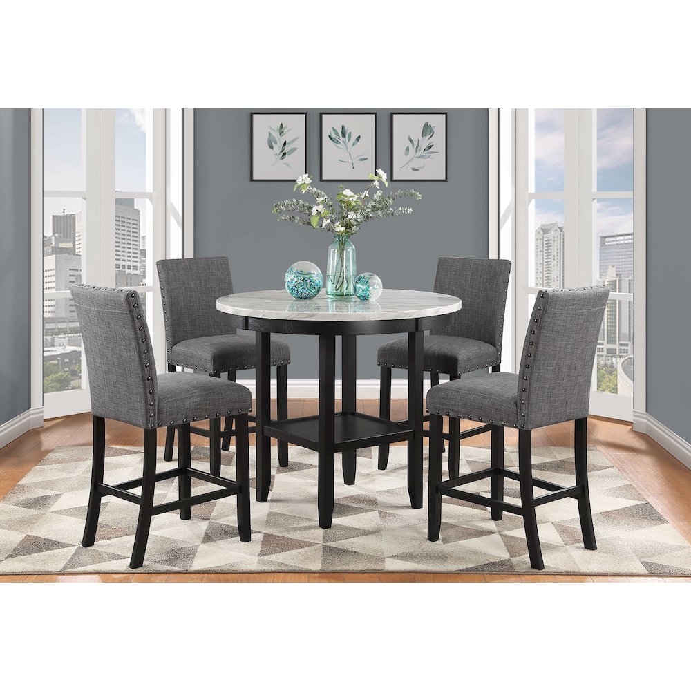 Transitional Bar Table, Black,White. Picture 4