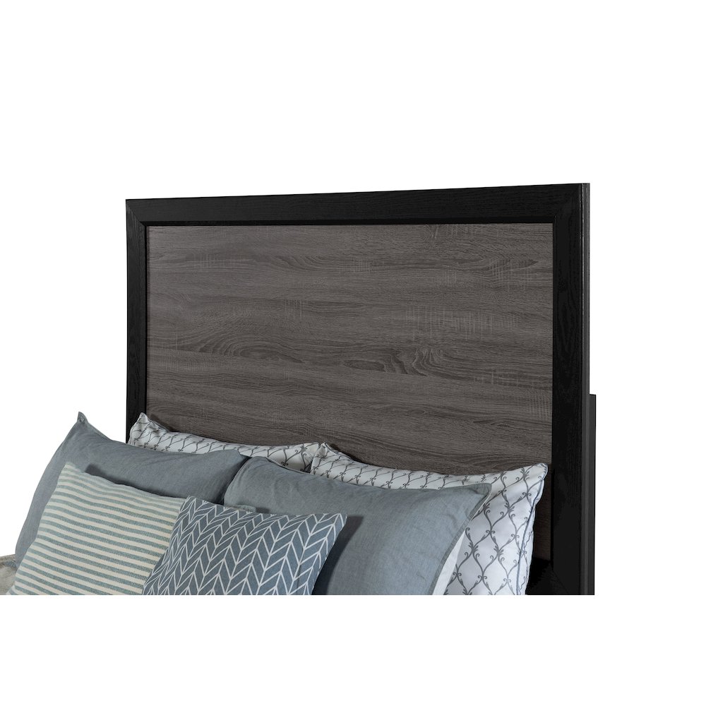 Farmhouse Lisbon Grey And Black Queen Bed, Black,Grey. Picture 2