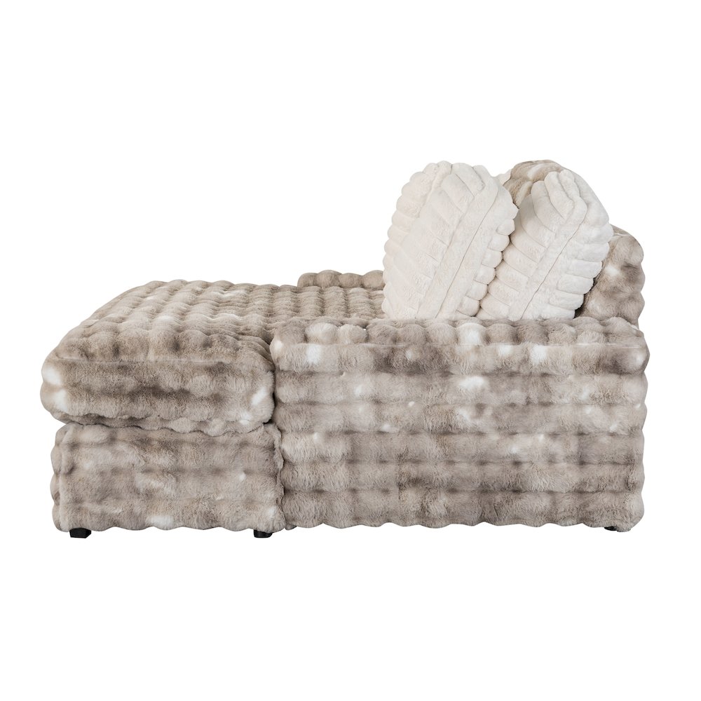 Contemporary Lounger Sofa With Usb, Grey. Picture 2