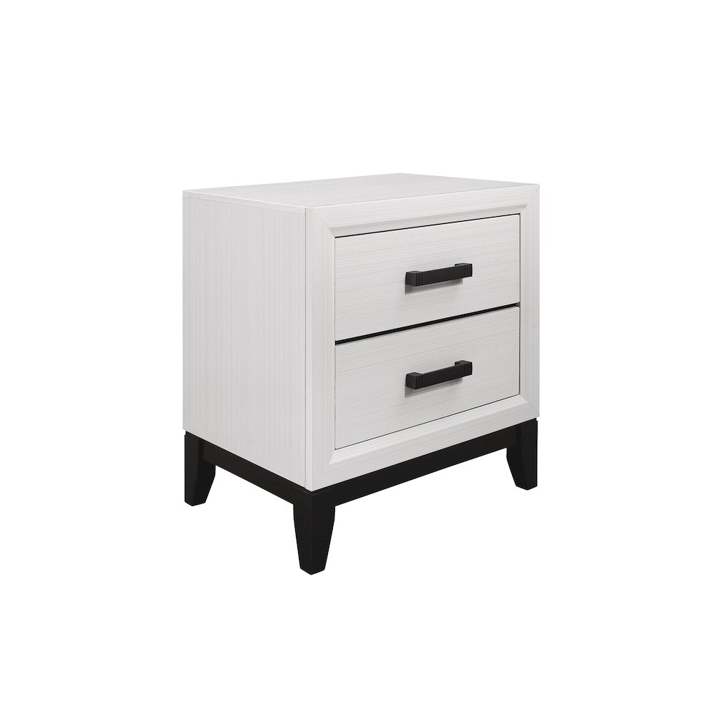 Rustic Transitional Kate White Nightstand, White. Picture 2