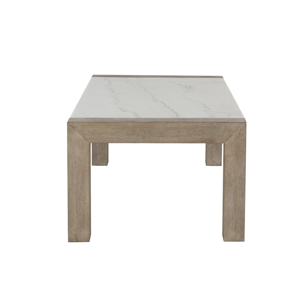 Contemporary Coffee Table, Natural,White. Picture 3