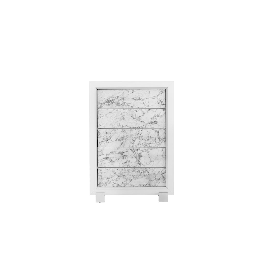 Transitional Glam Santorini White Chest, Metallic White. Picture 2