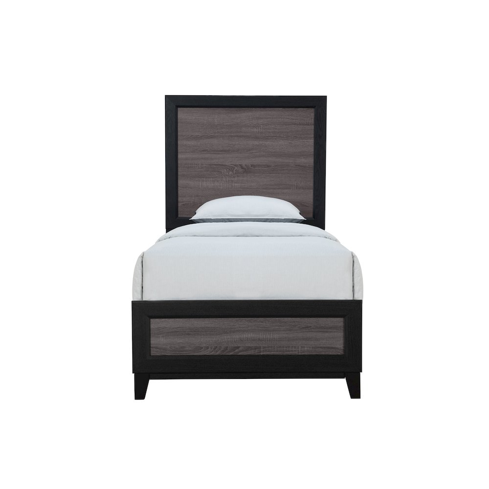 Farmhouse Lisbon Grey And Black Twin Bed, Black,Grey. Picture 1