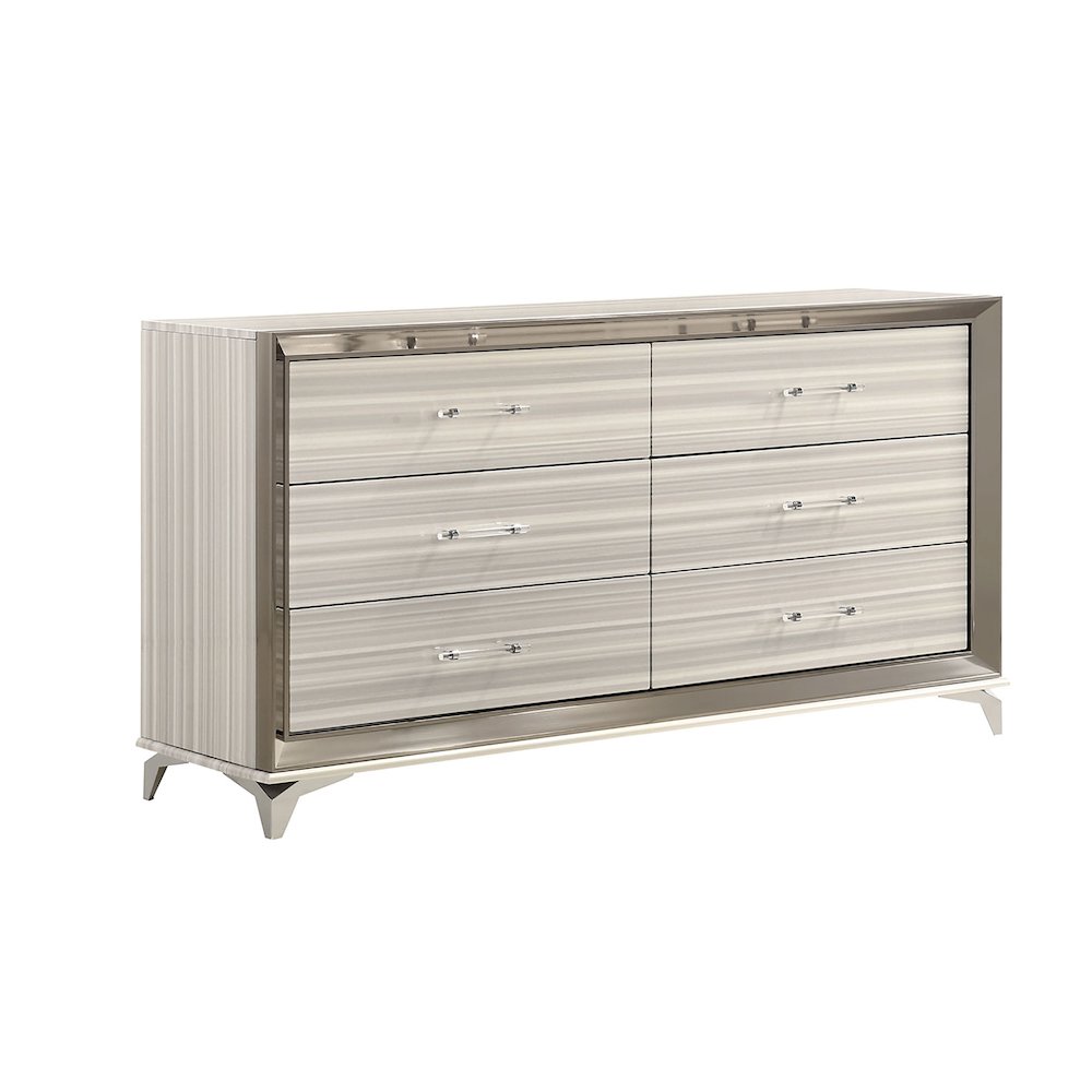 Modern Zambrano White Dresser, White. Picture 2