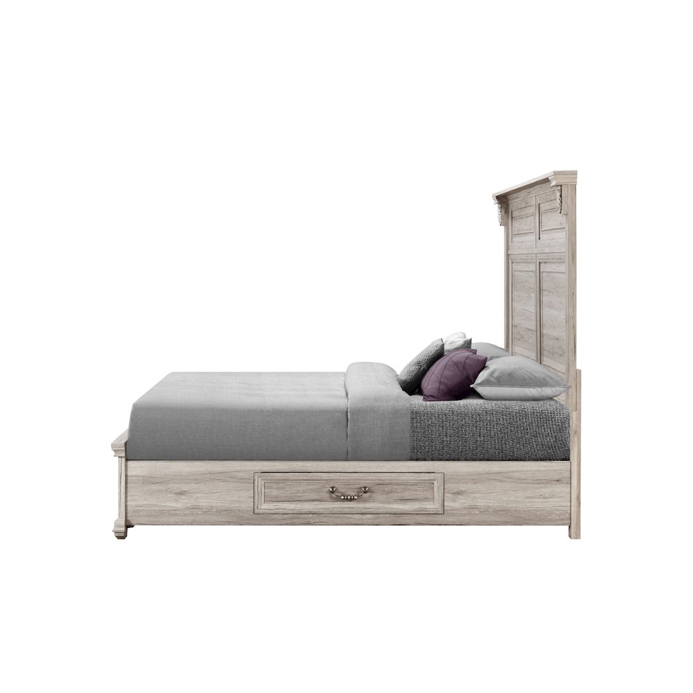 Contemporary Tatum Natural Full Bed With Storage, Natural. Picture 3