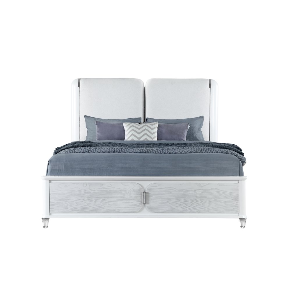 Contemporary Apollo Grey King Bed, Grey. Picture 1