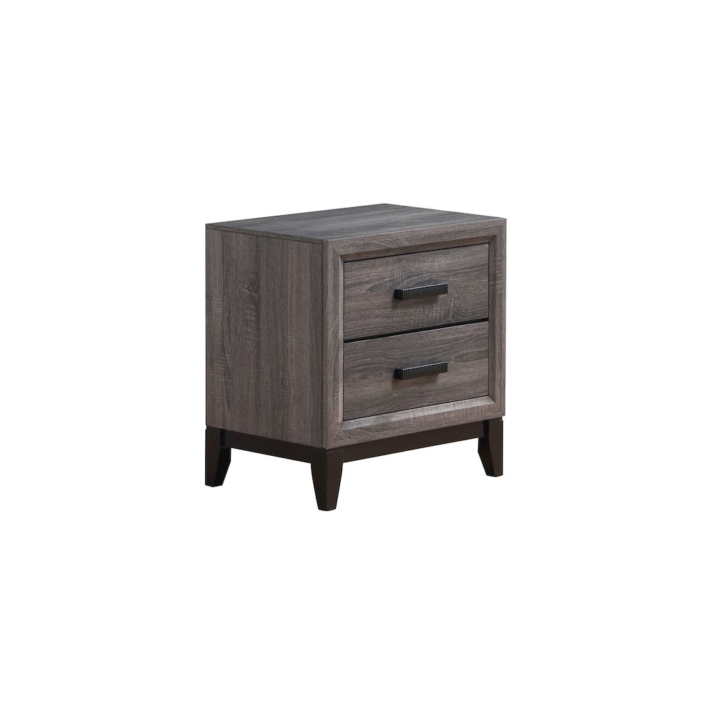Rustic Transitional Kate Foil Grey Nightstand, Foil Grey. Picture 2