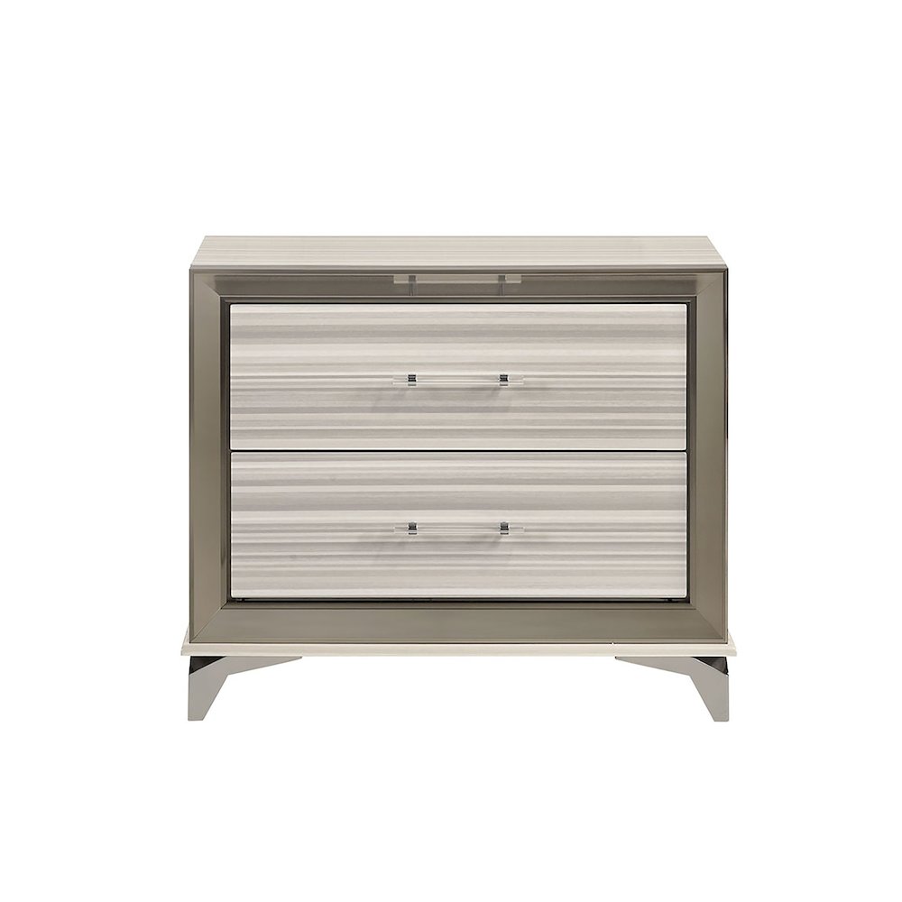 Modern Zambrano White Nightstand, White. Picture 1