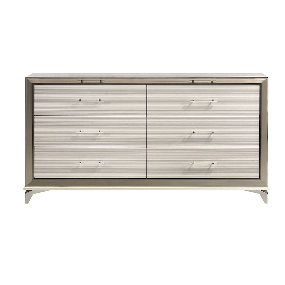 Modern Zambrano White Dresser, White. Picture 1