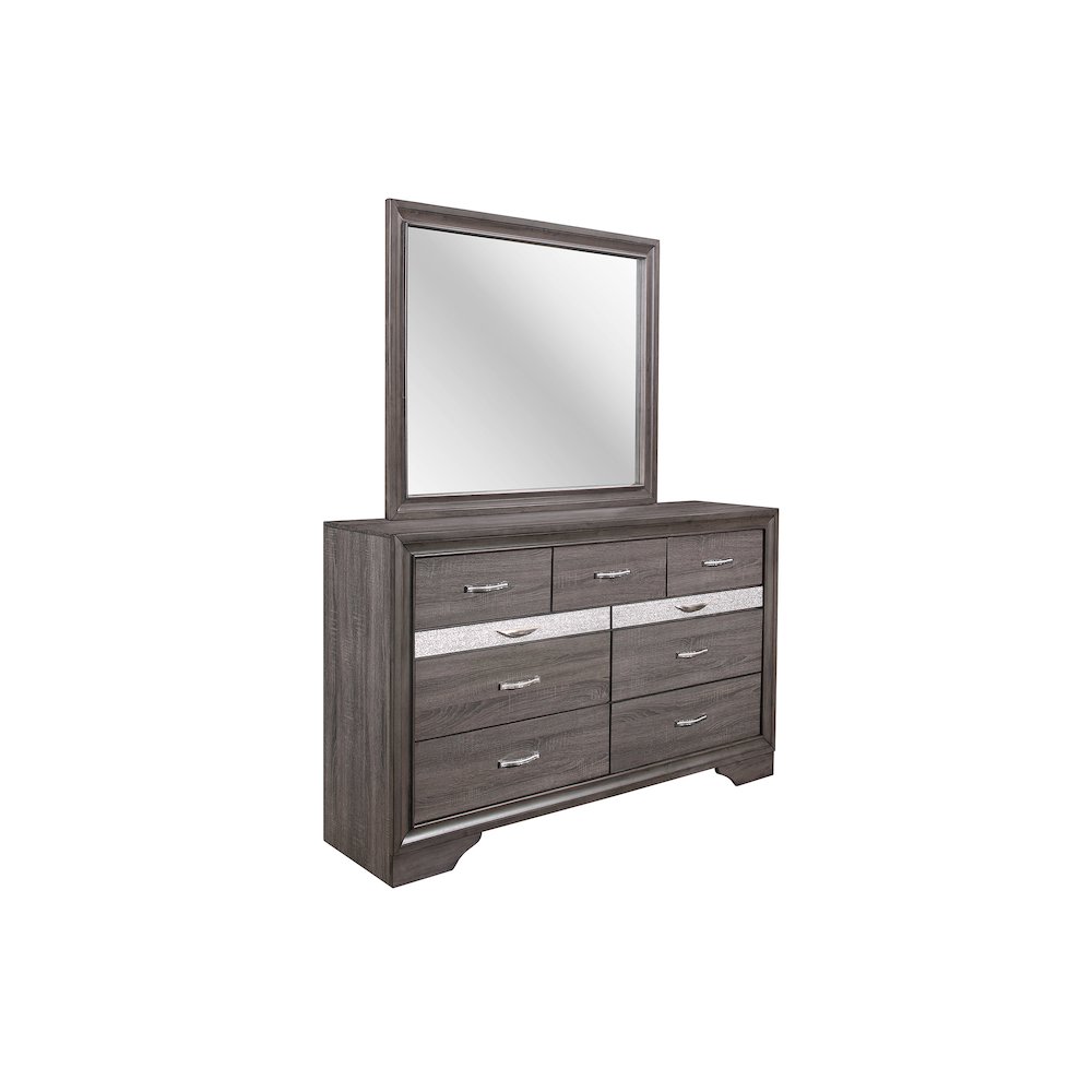 Traditional Glam Seville Grey Dresser, Malamine Grey. Picture 3