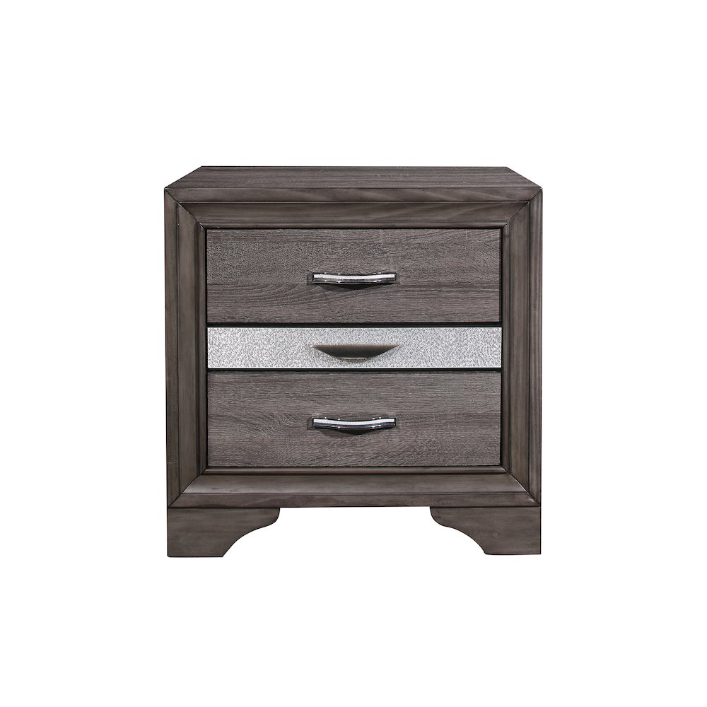 Traditional Glam Seville Grey Nightstand, Malamine Grey. Picture 1