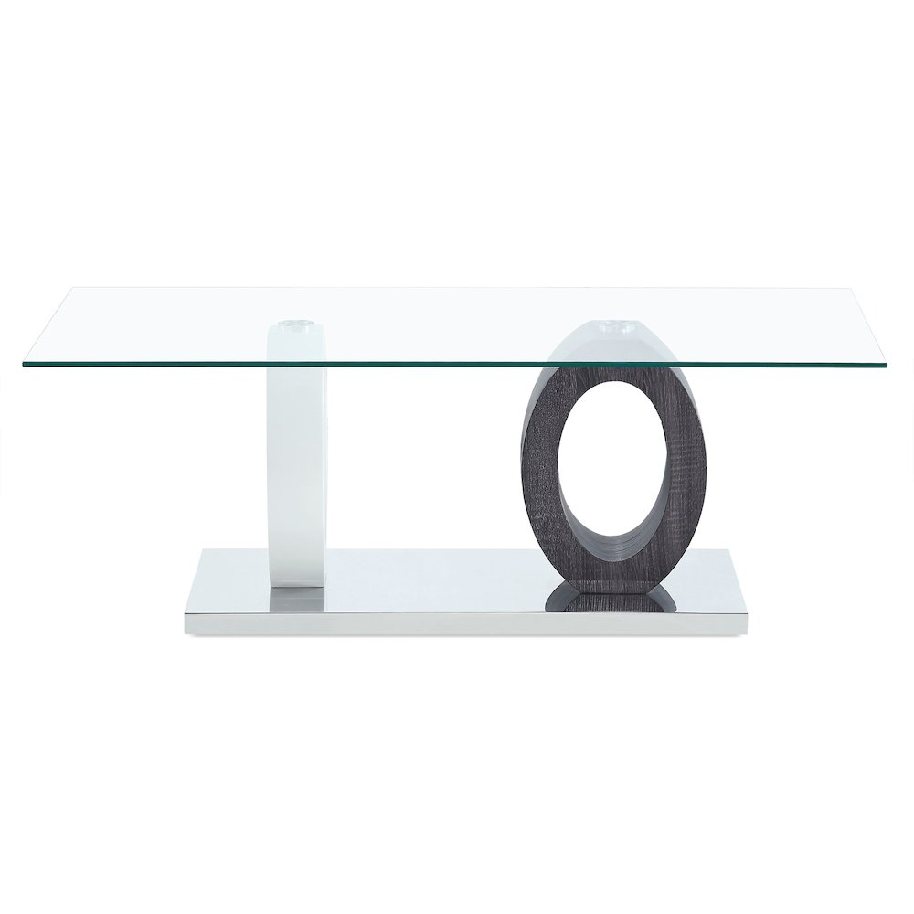 Contemporary Coffee Table, Clear,Dark Grey,Silver,White. Picture 2