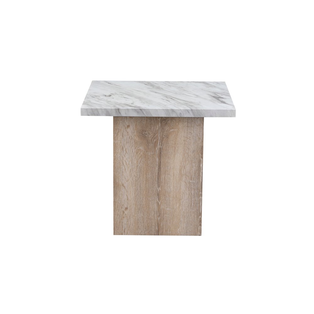 Contemporary End Table, Natural,White. Picture 3