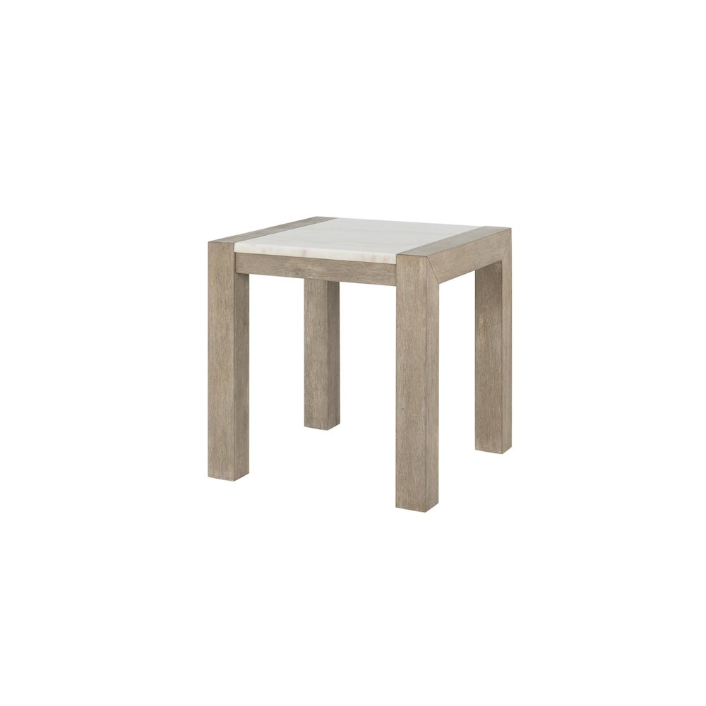 Contemporary End Table, Natural,White. Picture 2