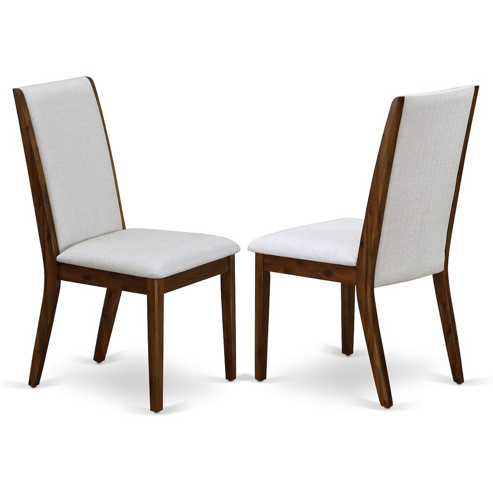 East West Furniture LALA9-88-05 9 Piece Dining Room Furniture Set Includes a Rectangle Wooden Table with Removable Leaf and 8 Grey Linen Fabric Upholstered Chairs, 42x92 Inch, Walnut. Picture 3