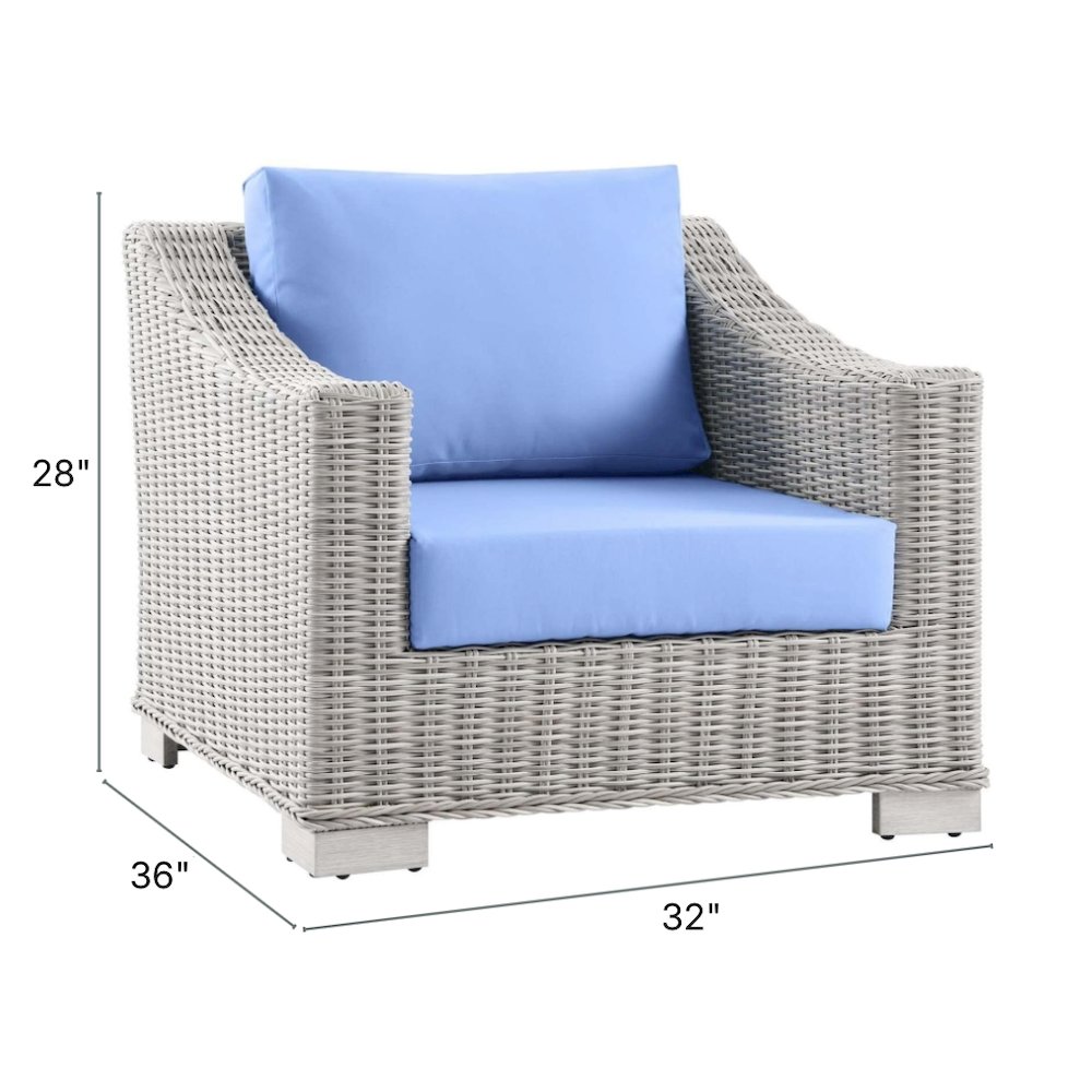 Outdoor Wicker Rattan Armchair For Patio Lounge Seating. Picture 7