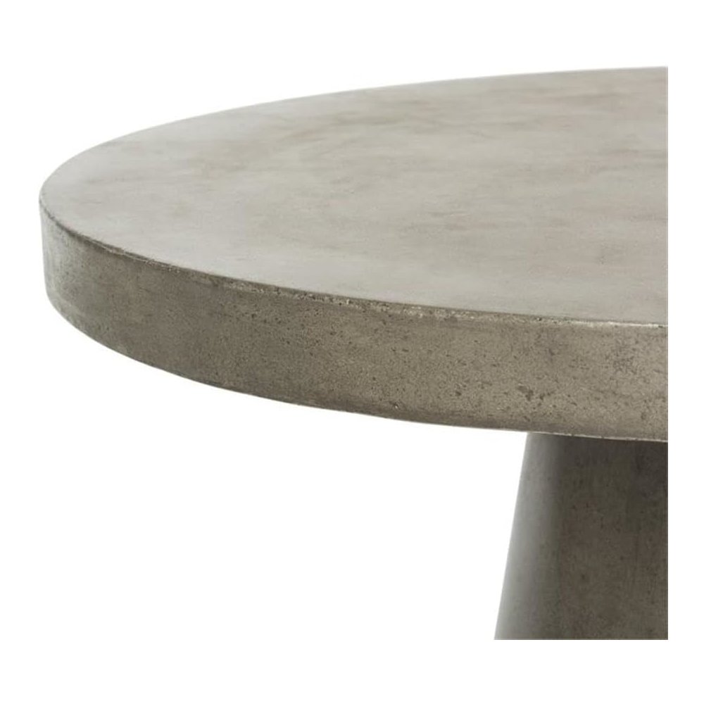 Delfia Indoor/Outdoor Modern Concrete Round 27.56-Inch Dia Coffee Table. Picture 2