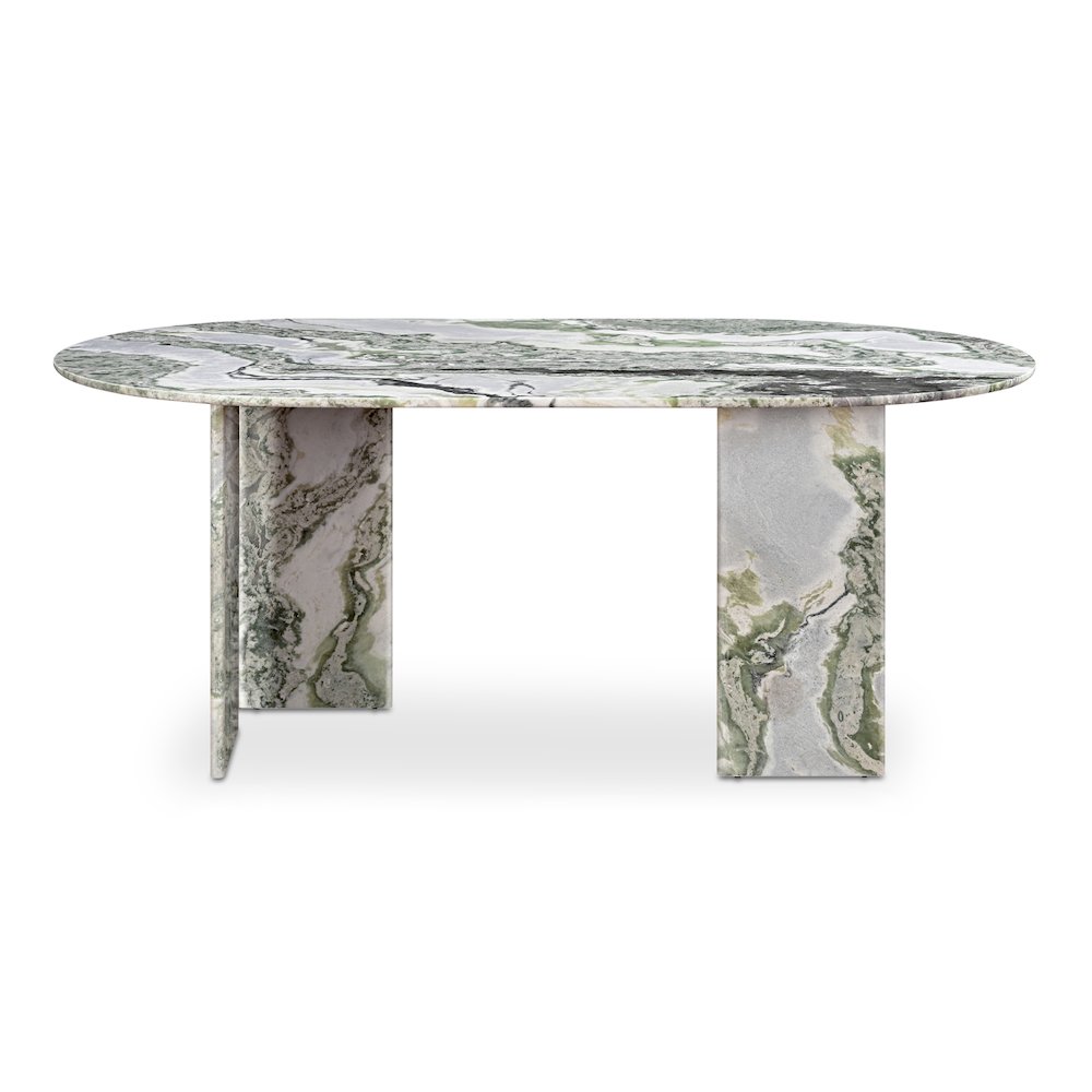 Celia Oval Dining Table Green Onyx Marble. Picture 2