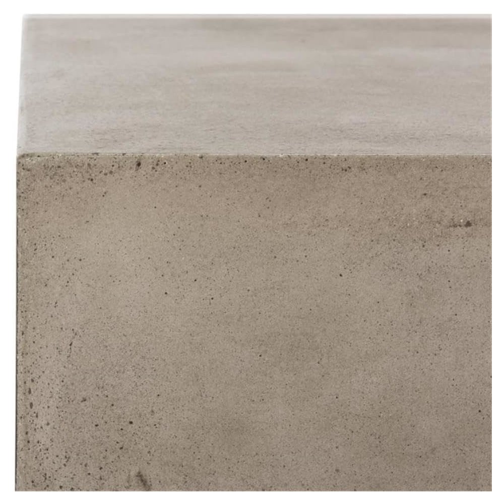 Gargon Indoor/Outdoor Modern Concrete 9.84-Inch H Coffee Table With Casters. Picture 4