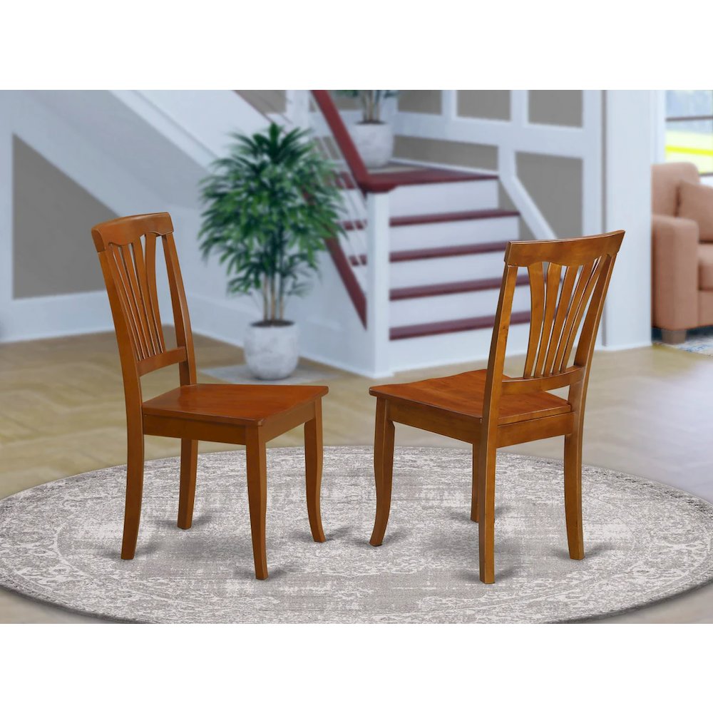 Avon  Chair  with  Wood  Seat  -  Saddle  Brow  Finish,  Set  of  2. Picture 2