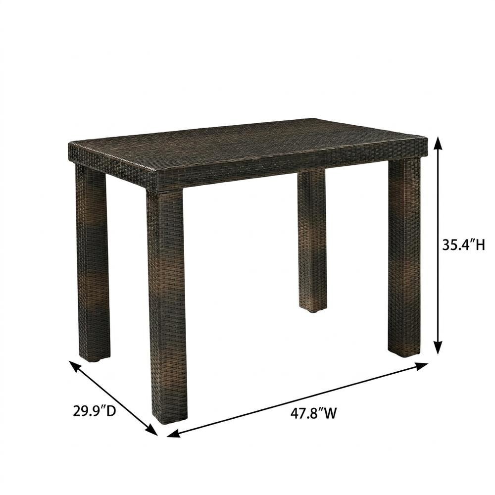 Counter Height Wicker Dining Set with 4 Stools and Table for Outdoor Use. Picture 2