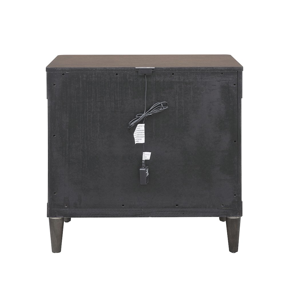 Asher Park 3 Drawer Nightstand, Piano Brown Finish. Picture 6