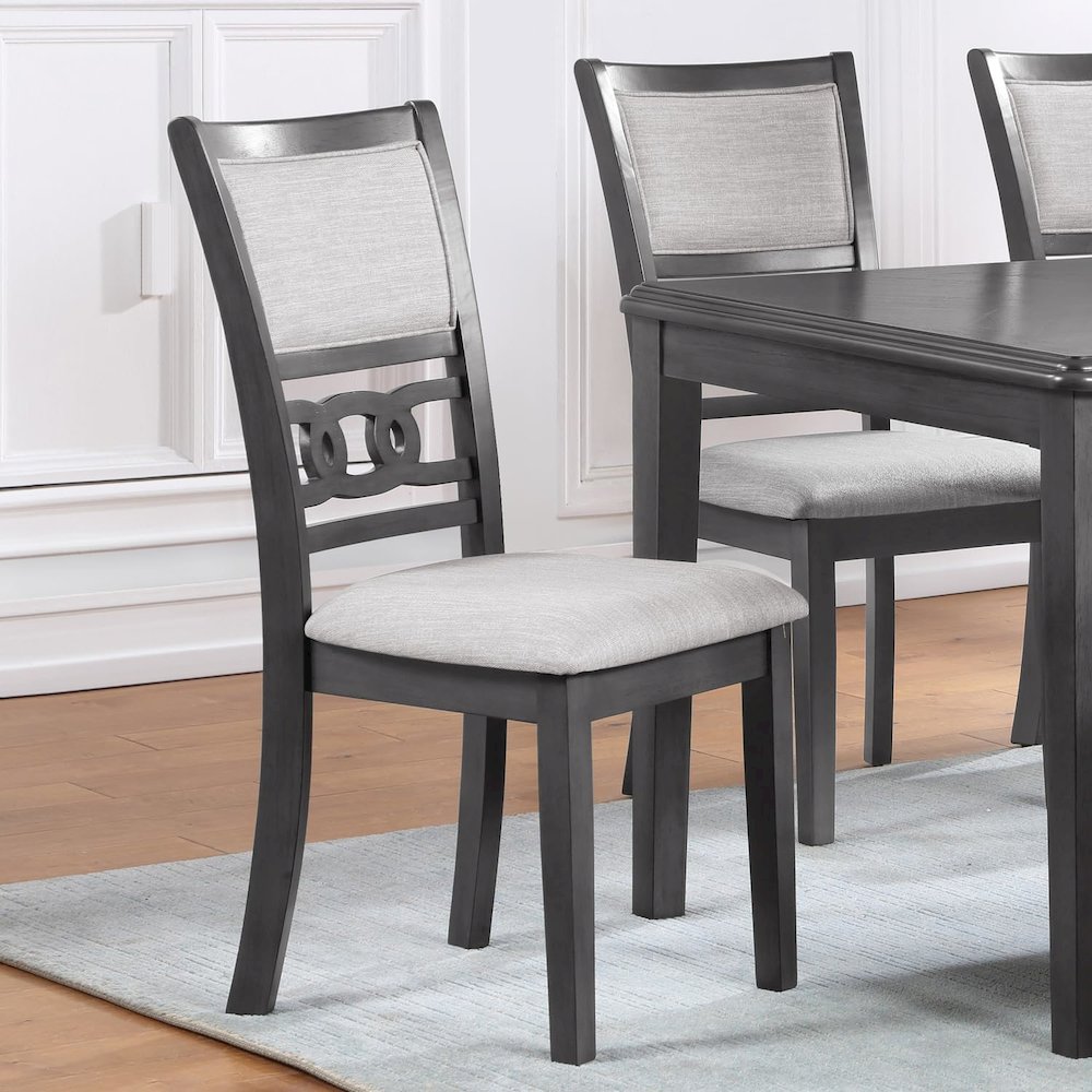 Furniture Gia Solid Wood Dining Chair in Gray (Set of 2). Picture 2