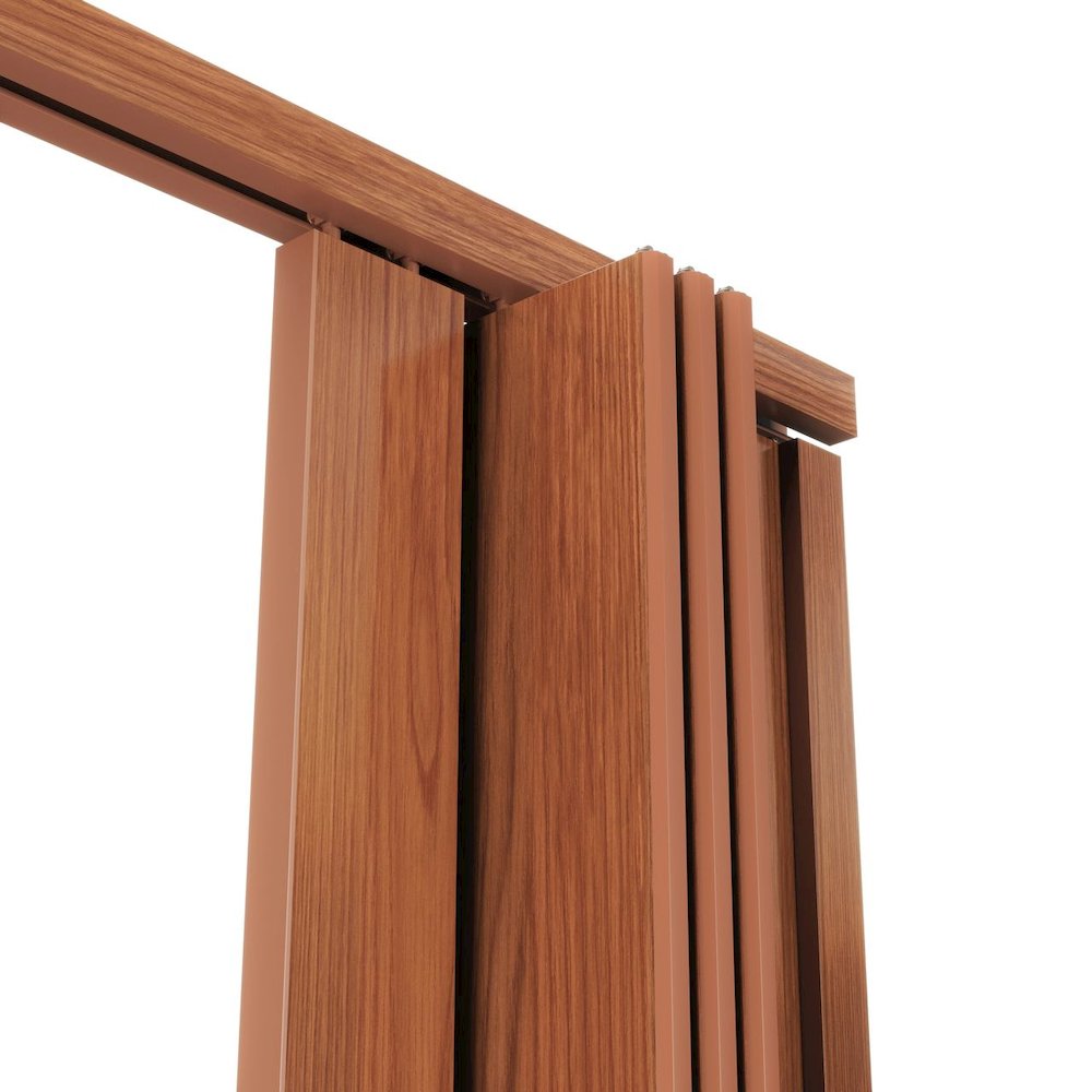 48" W Double Walled Foldable Heavy Duty Accordion Doors, Walnut. Picture 5