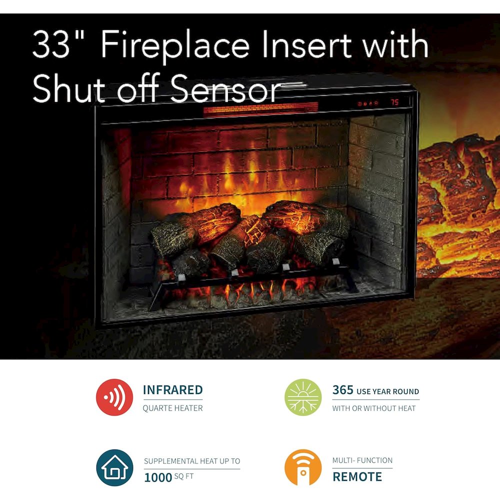 33" Fireplace Insert with Door Sensor. Picture 2