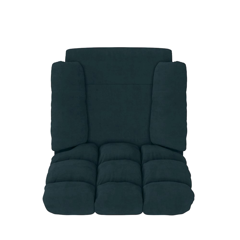 ProLounger Wall Hugger Recliner in Blue Microfiber with Square Tufted Back. Picture 4