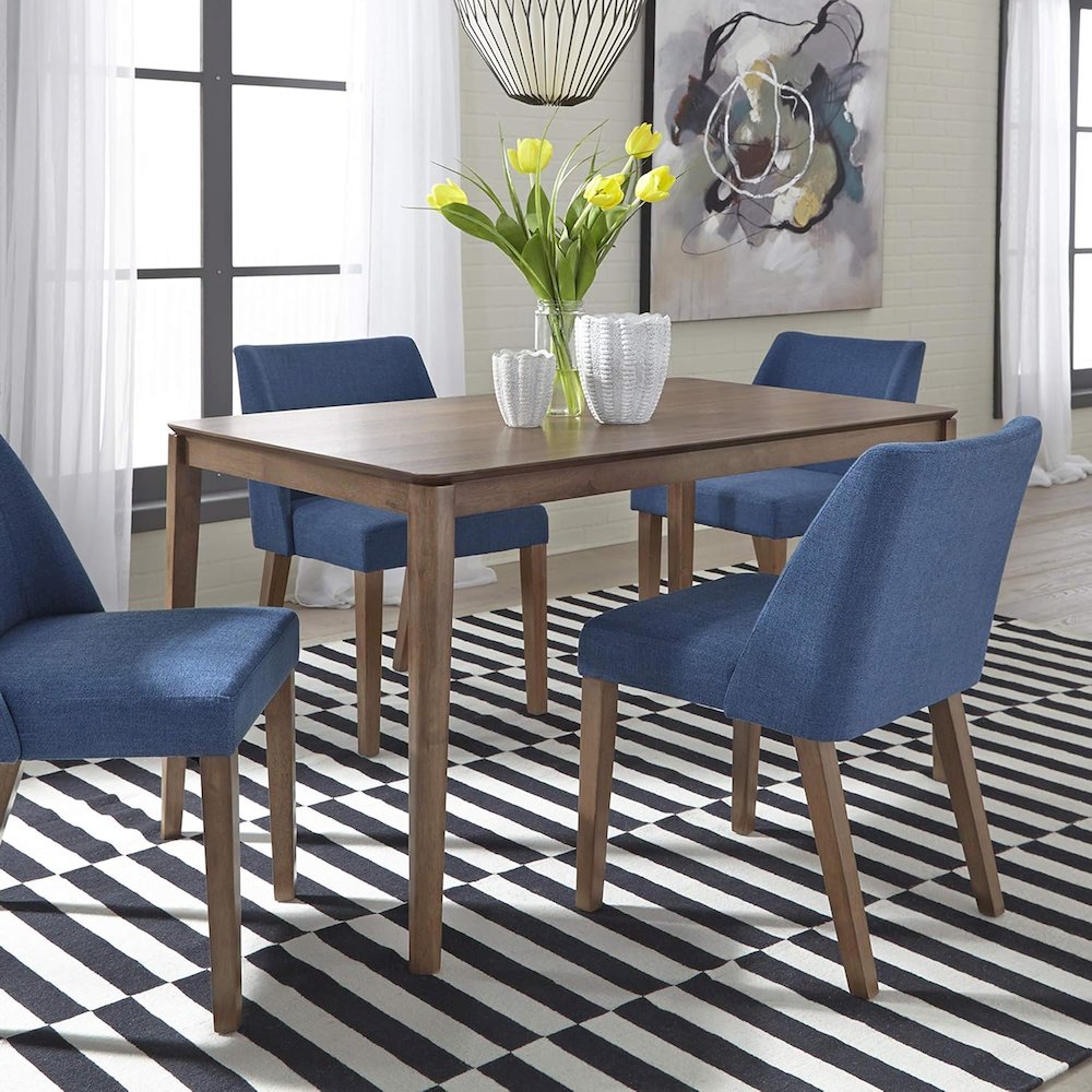 Space Savers Nido Chair - Blue (RTA)-Set of 2 in Satin Walnut. Picture 2