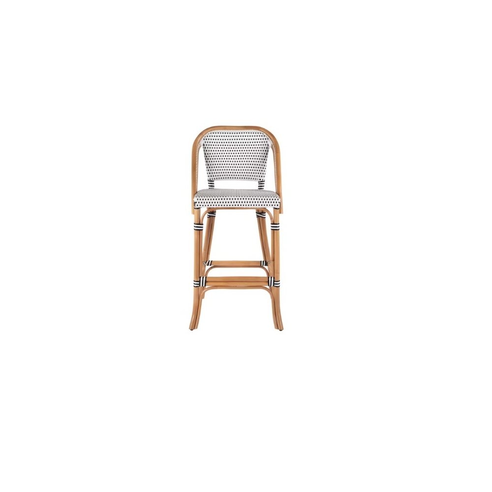 Lila Rattan 28 in. Seat Height Bar Stool with Back and Footrest. Picture 2