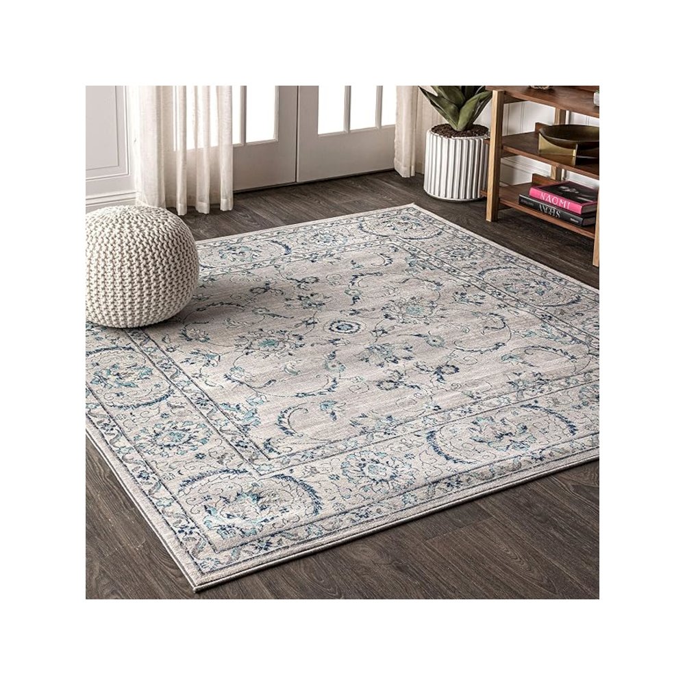 Modern Persian Vintage Medallion Light Area Rug. Picture 2