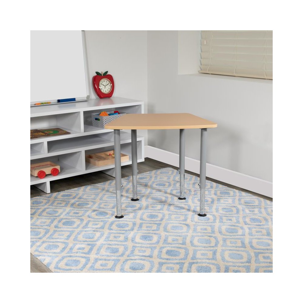 Hex Natural Collaborative Student Desk (Adjustable from 22.3" to 34") - Home and Classroom. Picture 2