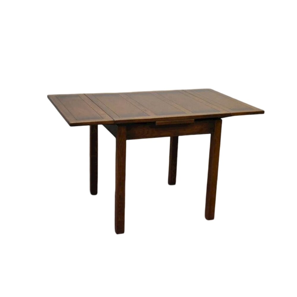 Mission Oak Kitchen Table With 2 Leaves - Walnut. Picture 1