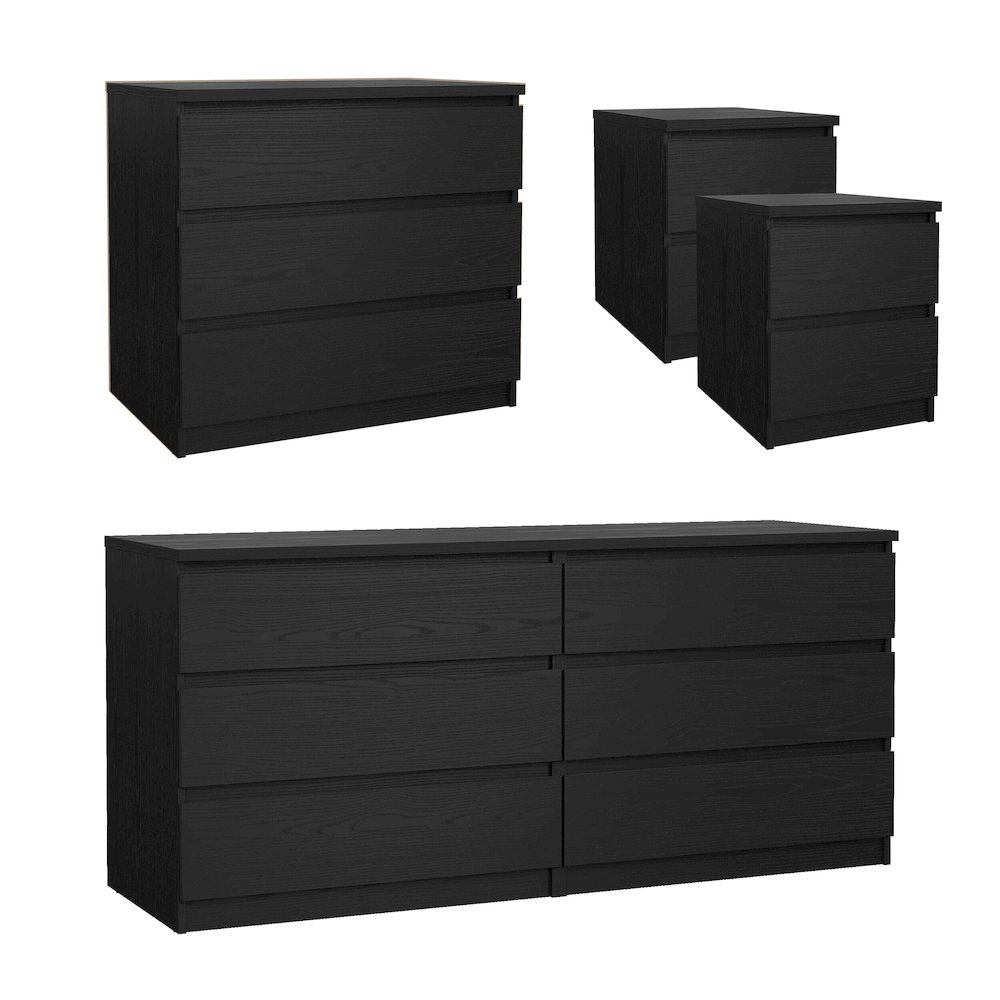 Scottsdale 4-Piece Bedroom Set, Black Woodgrain. Picture 1