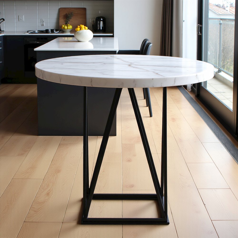 White Marble Top Counter Height Dining Table. Picture 6