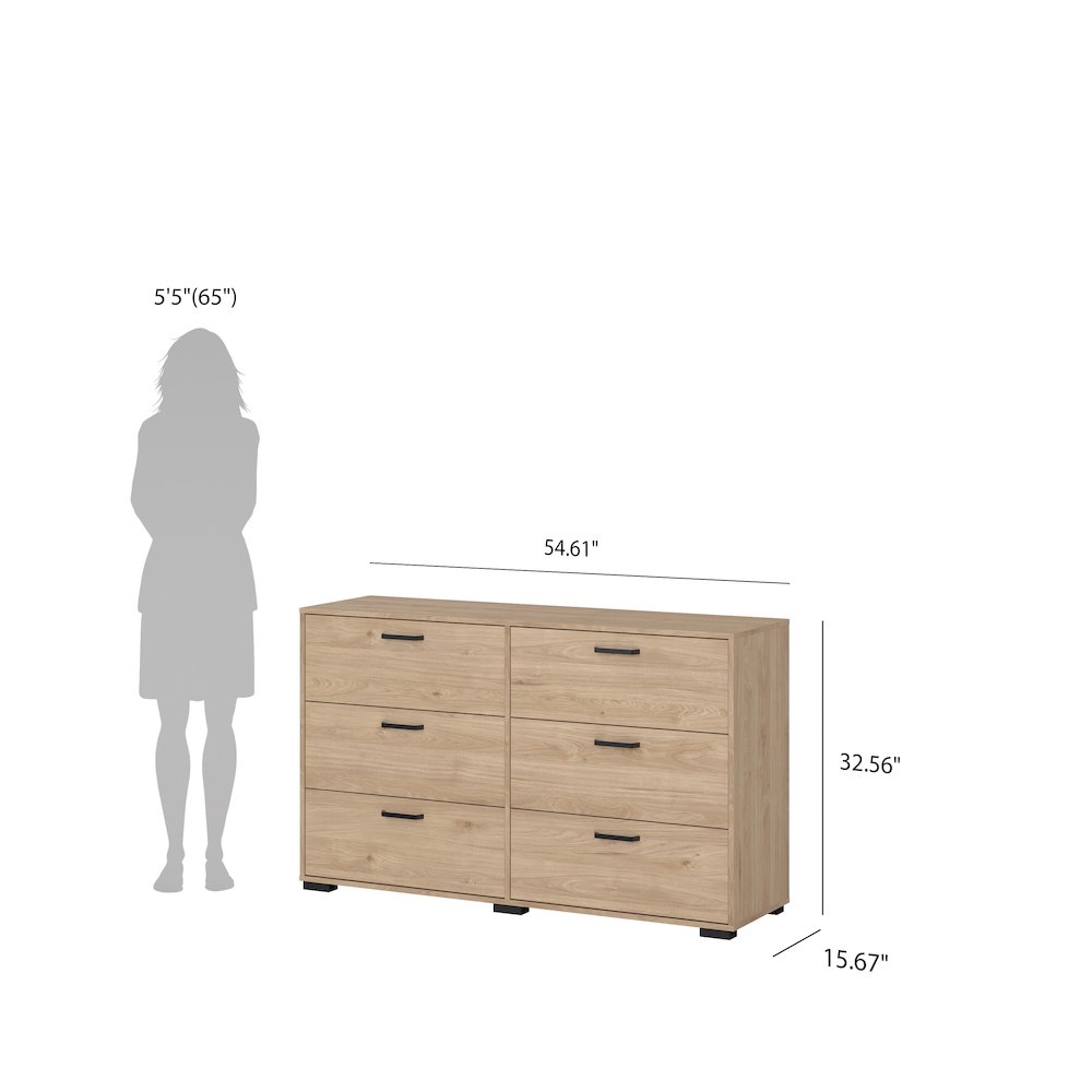 Sofia 6 Drawer Double Dresser, Jackson Hickory. Picture 12