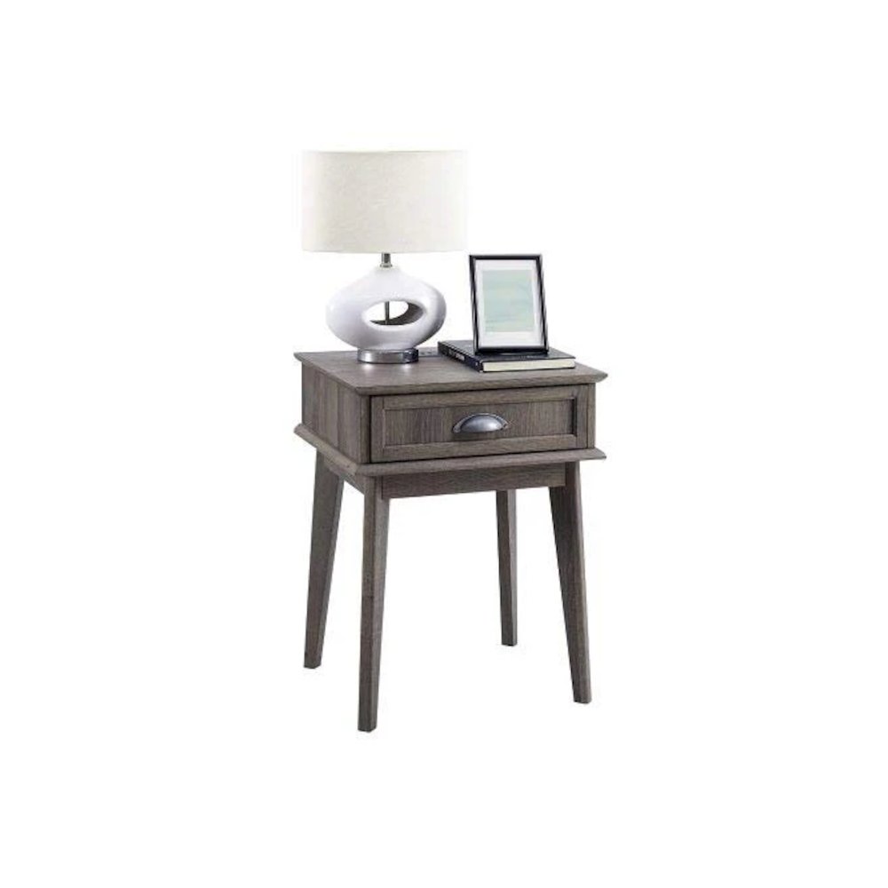 Newport Series Tall End Side Table With Fully Extended Storage Drawer. Picture 1