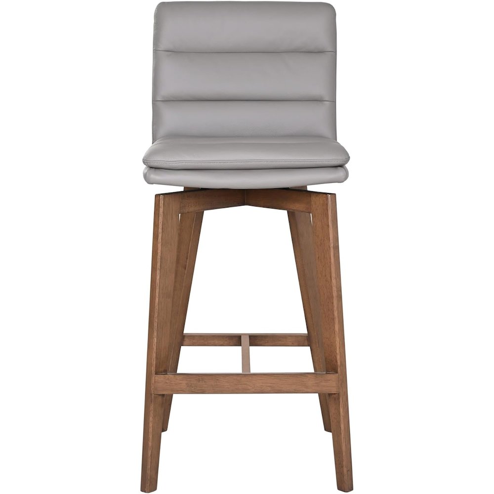 Castor Genuine Leather Bar Chair, Gray. Picture 5