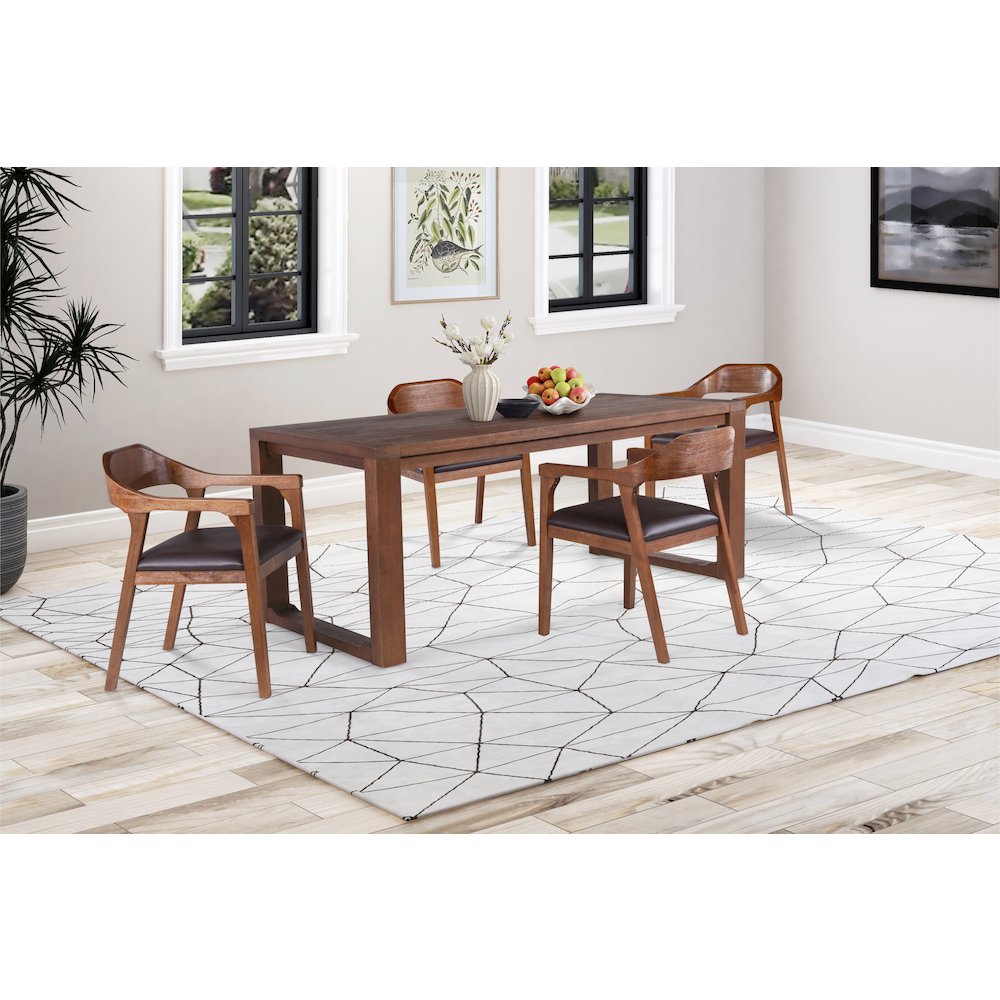 Rasmus 5pc Dining Set - Chestnut Wire-Brush Finish. Picture 8