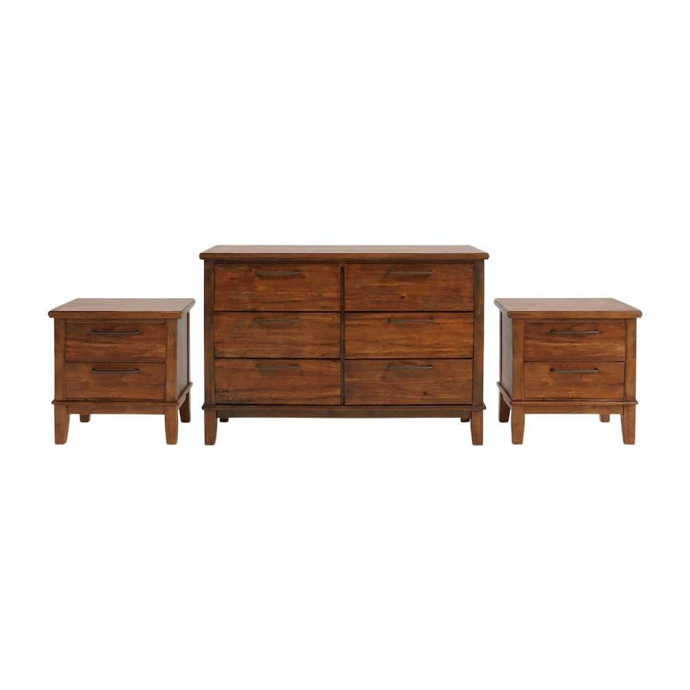 Cagney 3-Pc Wood Bedroom Set with Dresser in Chestnut. Picture 1