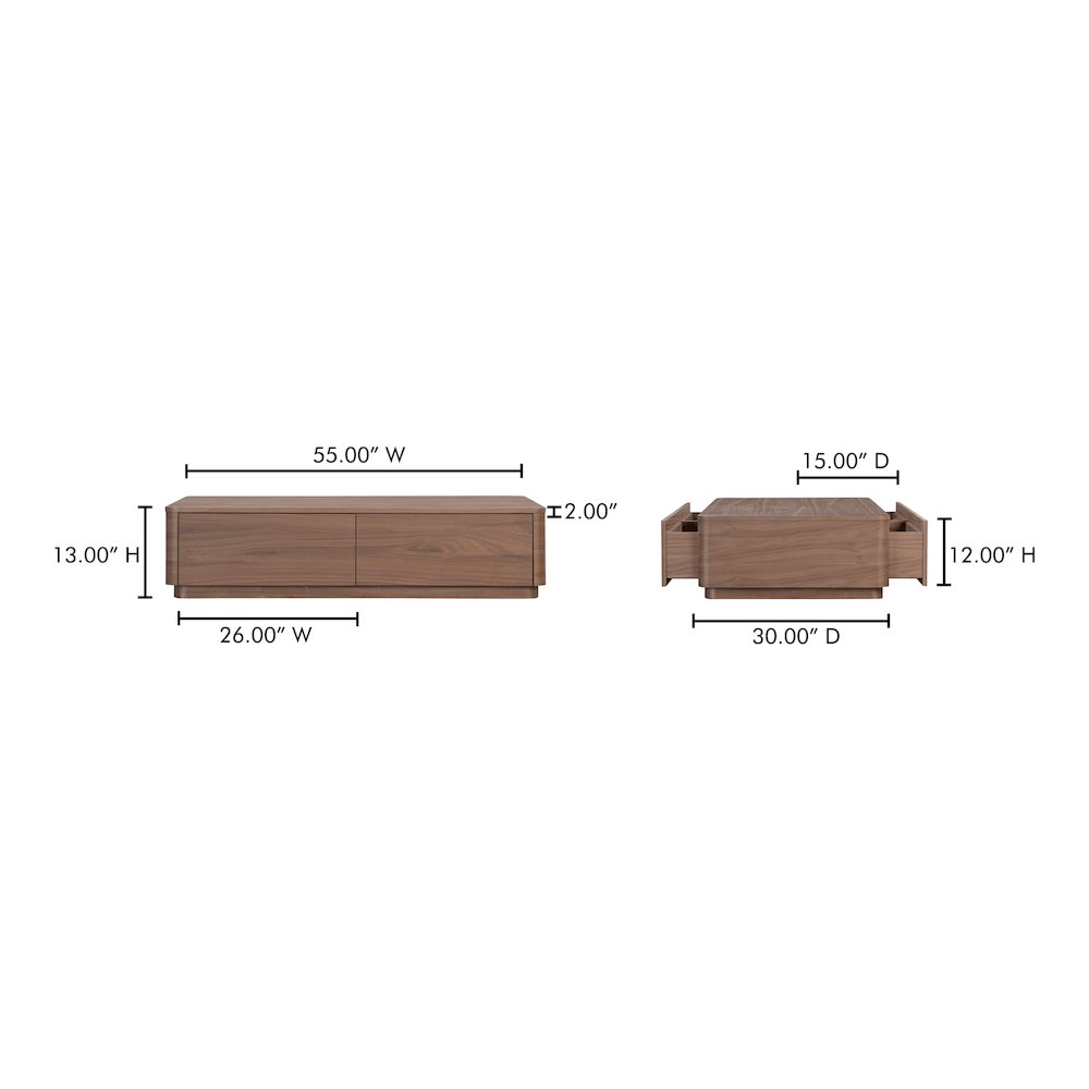 Round Off Coffee Table Walnut Brown. Picture 10