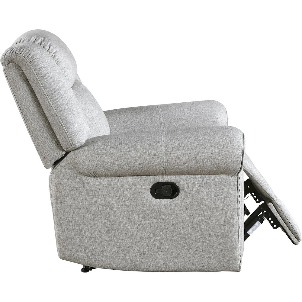 Lexicon Brennen Microfiber Reclining Chair in Mist. Picture 3