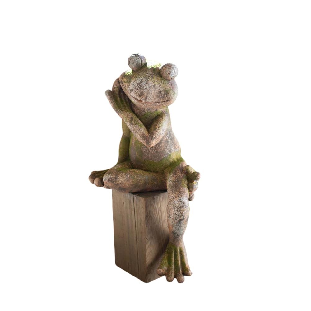 Faux Concrete Frog - Large. Picture 1